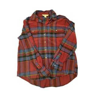 Old‎ Navy Boyfriend Flannel Shirt Plaid Long Sleeve Button Down Small